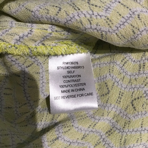 NWOT Daniel Rainn Yellow Sleeveless Blouse L - Picture 5 of 7